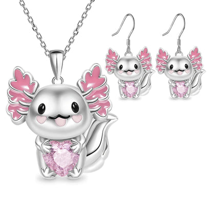 Cat & Axolotl Jewelry Set